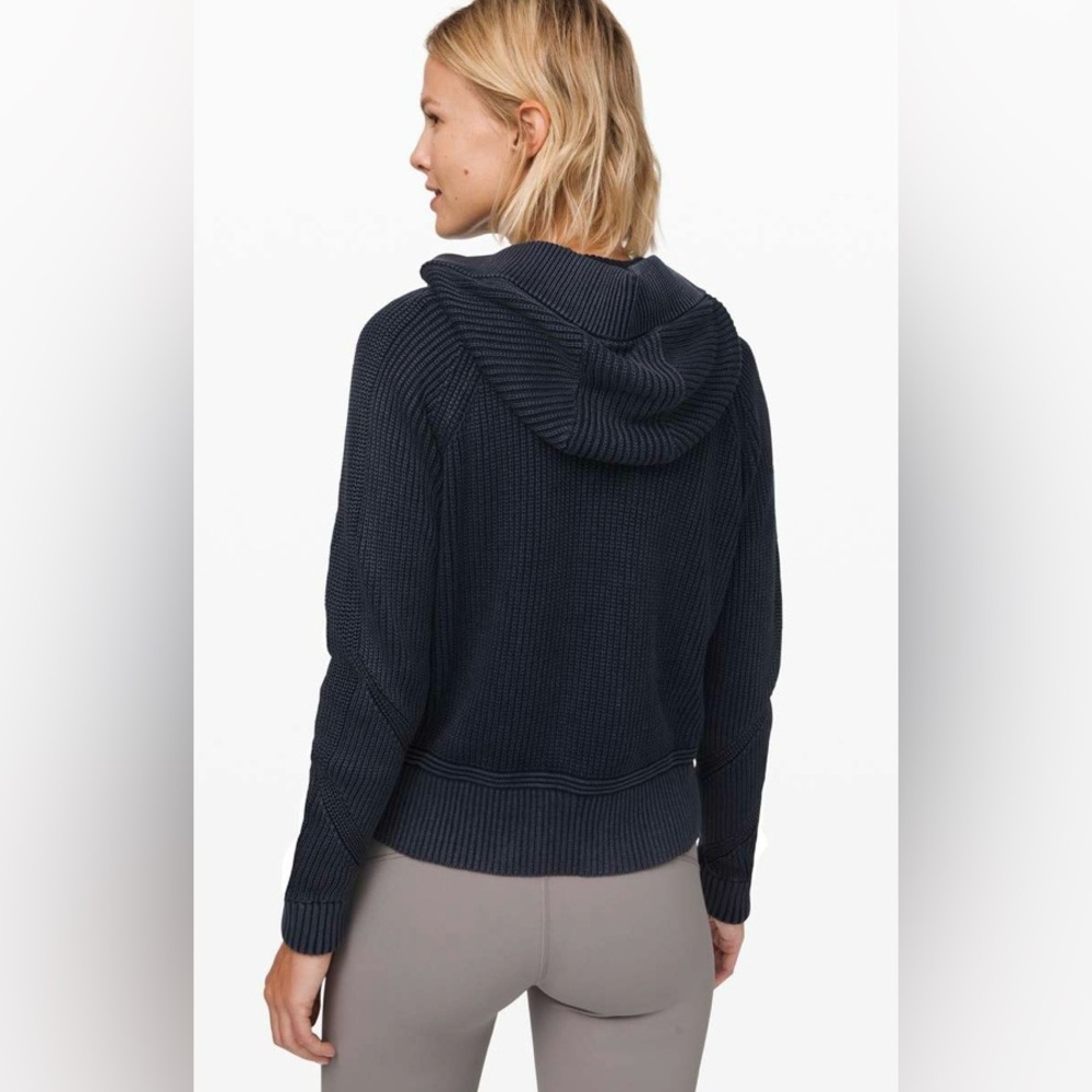Lululemon Rest Assured Full Zip Hoodie Washed Midnight Navy Large - Picture 2 of 11